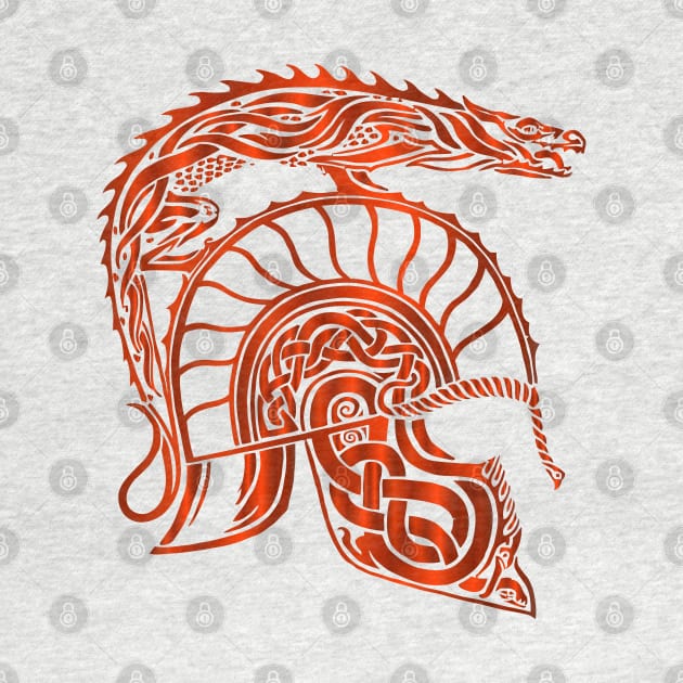 Red Spartan Dragon Helmet Gladiator Design by TF Brands